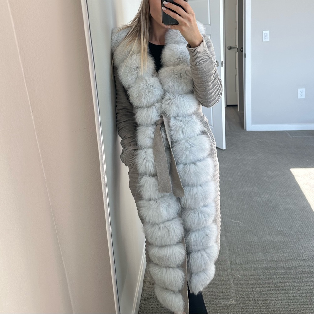 Real fur coat sweater
